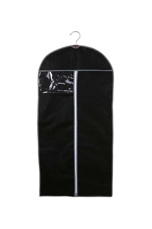 Zippered Hanging Suit Protector Bag Black