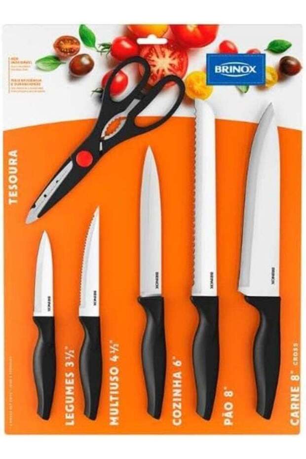 Brinox- Professional Stainless Steel Knife & Scissor Set- 6 pcs