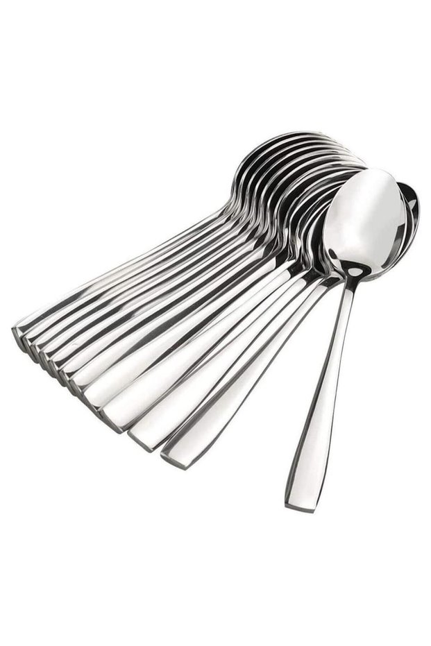 Stainless Steel Dinner Table Spoons Spoon Set Length 16 cm Set of 12 Silver