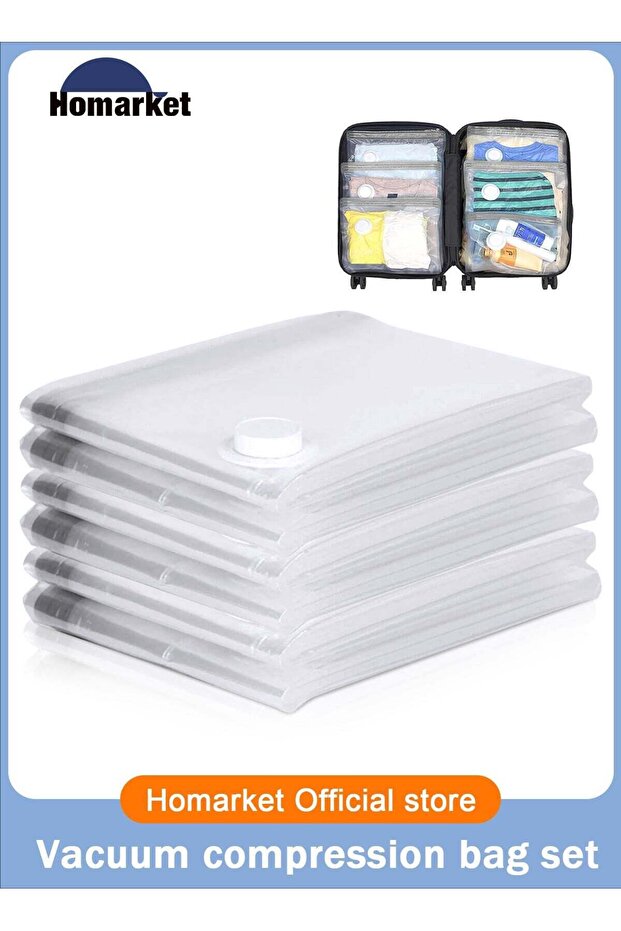 Premium Vacuum Storage Bags, 6 Pack 60X80CM Reusable Space Saver Bags for Clothes, Mattress, Blanket, Duvets, Pillows, Comforters, Quilt, Travel