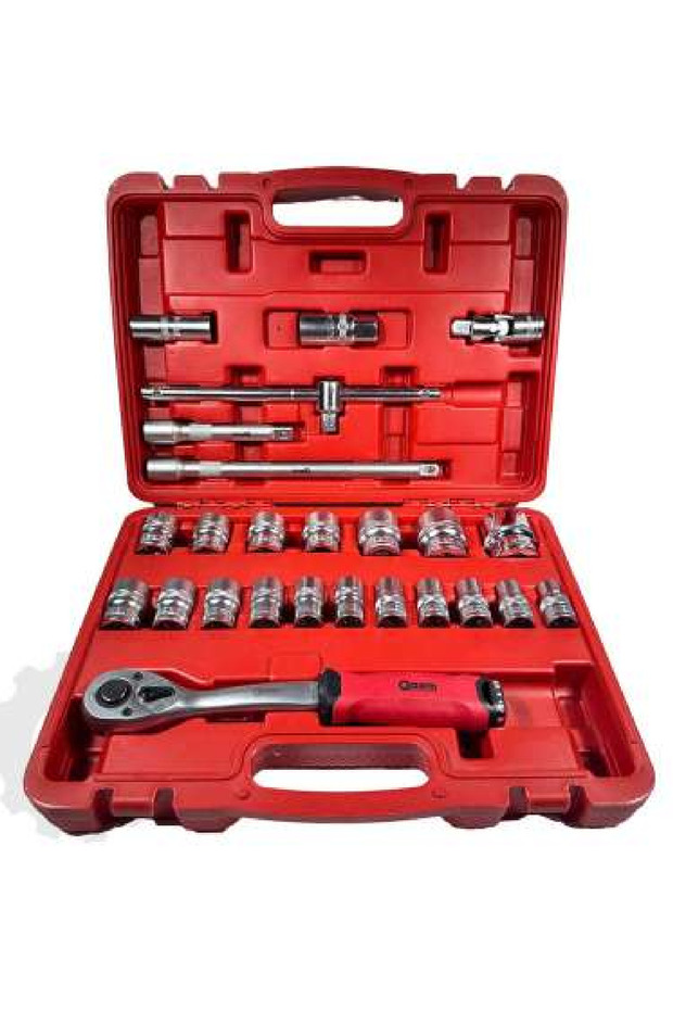 Arm Professional 25 Piece 1/2 Inch 12 Corner Fixed Ratchet Socket Set