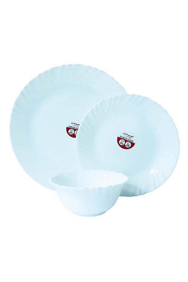 La Opala Dinner Set 12pc Plain white
