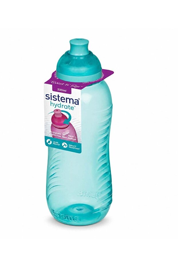 Sistema 330ML Squeeze Water Bottle, BPA Free Leak-Proof Reusable Sports Drinking Bottle, Lightweight Easy-Squeeze Bottle for School, Kids, Nursery, Sports, Travel & Everyday Hydration - Green