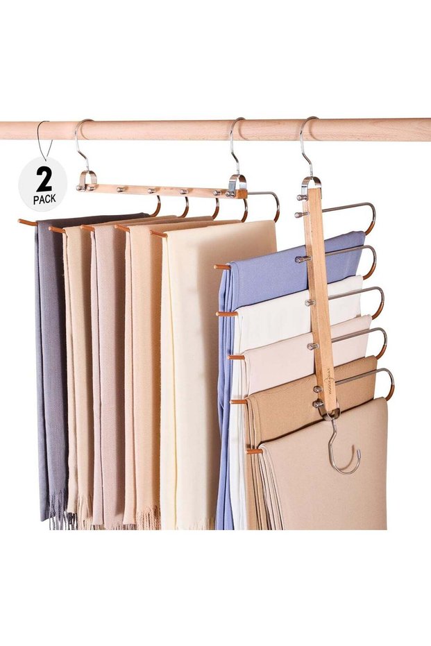 HOUSE DAY Space Saving Pants Hangers - 2 Pack