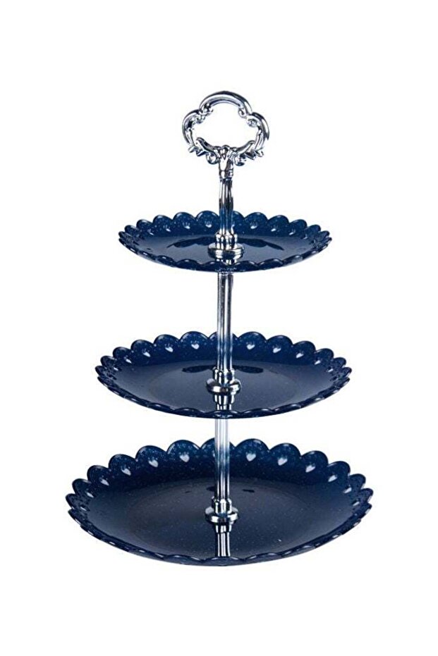 3 Tier Table Decorative Dessert Stand Blue