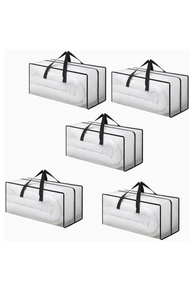 5 Pack Extra Large Moving Bags,Heavy Duty Storage Bags With Zipper & Handles ,Foldable Clothes Storage Bags，Waterproof and Dustproof，Sturdy and Durable，for Bedding, Duvet, Comforter，Pillow，Toys，73*36
