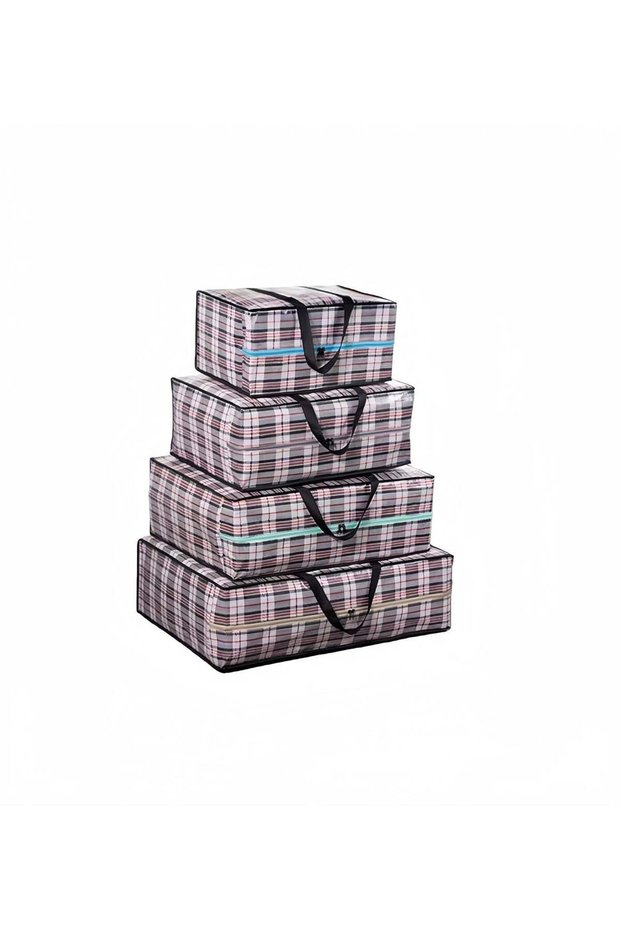 4-Pack Thick Laundry Bags-Large Moving/Shopping Bags with Zippers and Handles-Reusable thickened nylon zippered storage bags, perfect for storing blankets, quilts, pillows, and clothes (Sizes:S,M,L,X