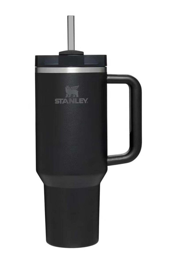 Stanley Quencher H2.0 FlowState Stainless Steel Vacuum Insulated Tumbler with Lid and Straw for Water, Iced Tea or Coffee, Smoothie and More, Black,40 oz