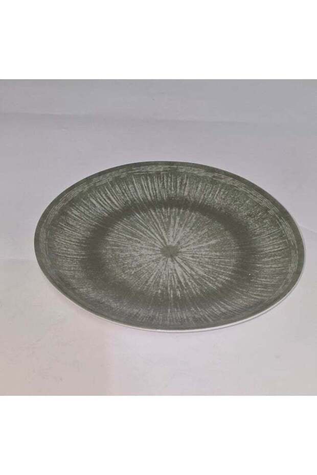 6pc Ceramic Dinner Plate Set Large Round Durable Green Lightweight Dinnerware Microwave Safe Break