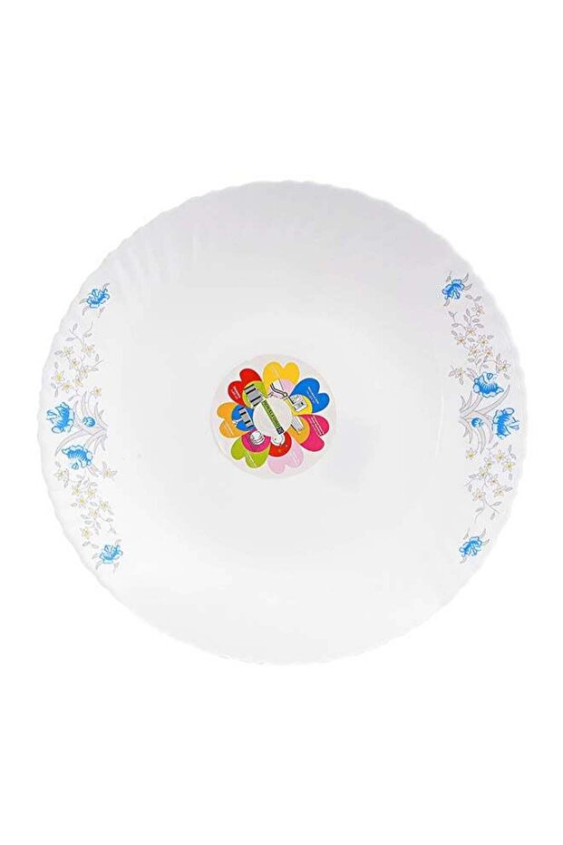 Royalford 10.5 Inch Opal Ware Dinner Plate | Classic Decorative Design | Ideal for Rice, Soup, Past