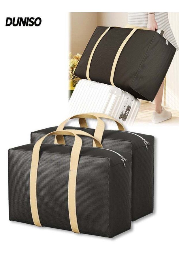 2Pcs Moving Bags with Strong Zippers & Carrying Handles, Clothes Storage Bins, Thickened Storage Containers for Clothes, Moving Supplies, Space Saving, Oversized Storage Bag Organizer for Moving, Tra