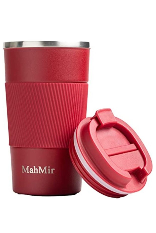 Tumbler Stainless Steel Vacuum Insulated Travel Mug Water Coffee Cup for Home Office Outdoor Works Great for Ice Drinks and Hot Beverage 510ml Red