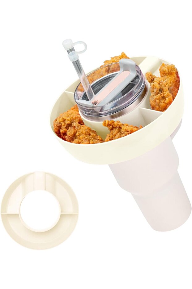Snack Bowl for Stanley 40 oz Tumbler with Handle, Tumbler Snack Tray Compatible with Stanley Cup 40
