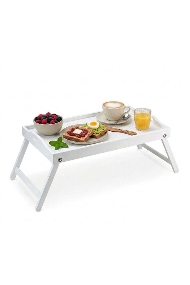 Cuisine Art 2-in-1 Foldable Bamboo Bed Tray Table – 30x50cm Portable Laptop Desk & Serving Tray wit