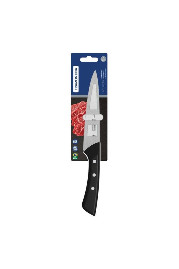 Tramontina Solutta Utility Knife with Stainless-Steel Blade and Black Polycarbonate Handle 6"