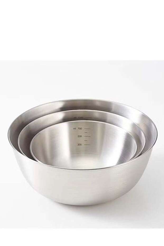 3-piece 304 Stainless Steel Basin,Beat Eggs,Kenad Into Dough, Fruit Salad And Prepare Vegetables 70