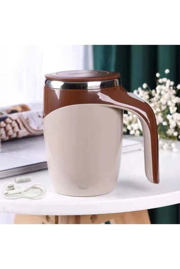 Self Stirring Mug,Rechargeable automatic magnetic Self stirring coffee mug,Rotating Home Office Travel Mixing Cup, for Coffee, Chocolate, Milk, Protein,Cocoa Etc, For Office, School, Gym, Gift, Brown