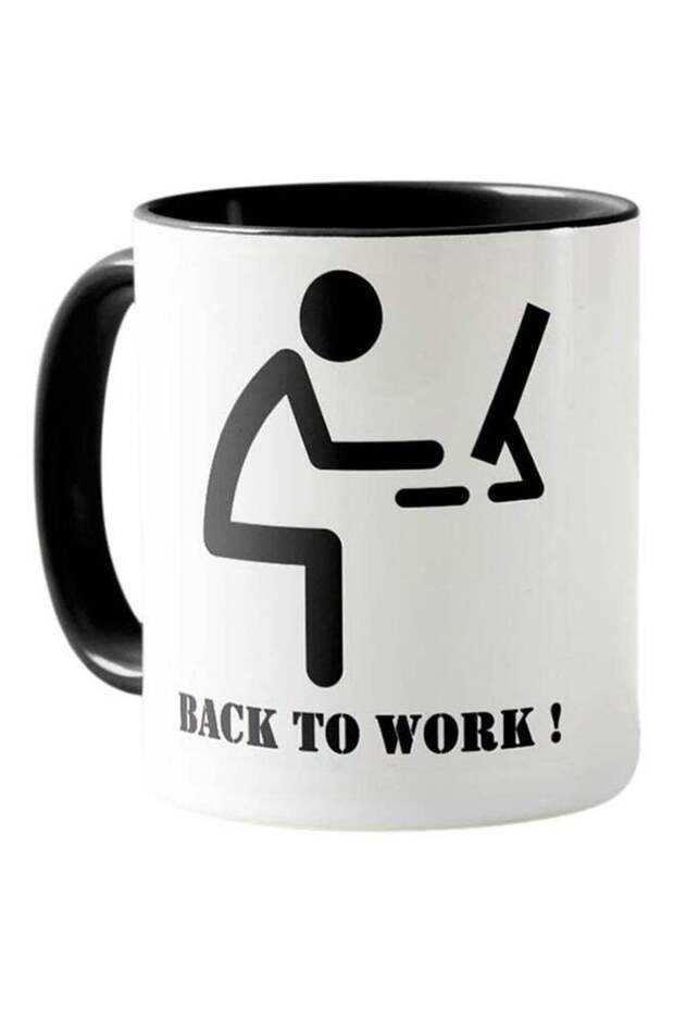Back to work Designed Mug White & Black