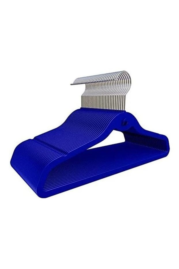 12-Pieces Velvet Elegent Designed Hanger Set Blue 45cm