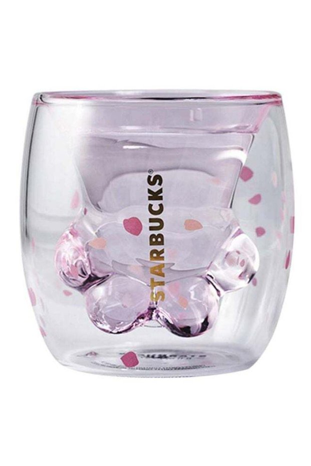 Cat Paw Coffee Mug Clear/Pink