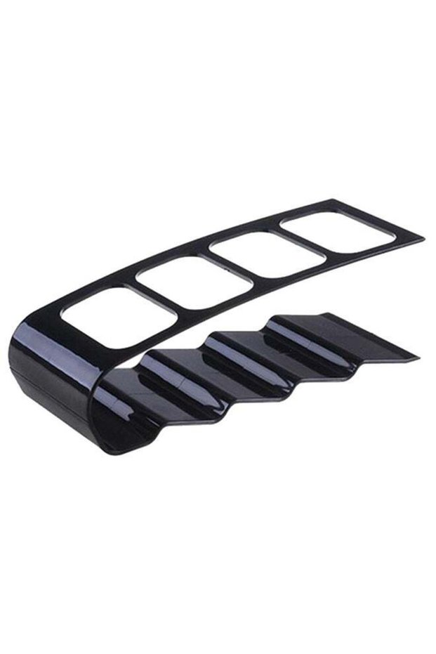 Multi Compartment TV Remote Control Storage Organizer Black 7 x 18centimeter