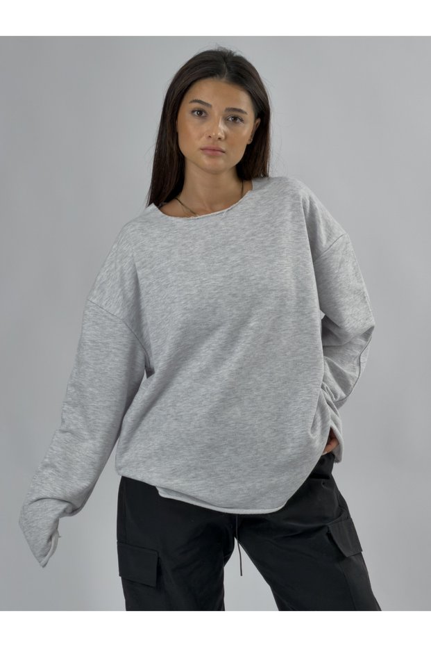 Oversize Gray Women's Sweatshirt Coc3434