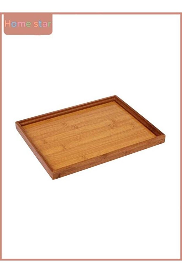Wooden Dessert Cutlery Tray - Rectangular Tea Tray for Coffee, Breakfast, Snacks - Eco-Friendly Woo