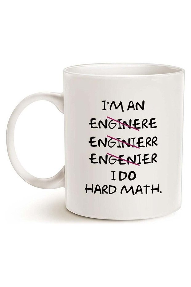Funny Coffee Mugs Wrong I'm an Engineer - I do hard math - Best Motivational And Inspirational Gifts, White 330ml