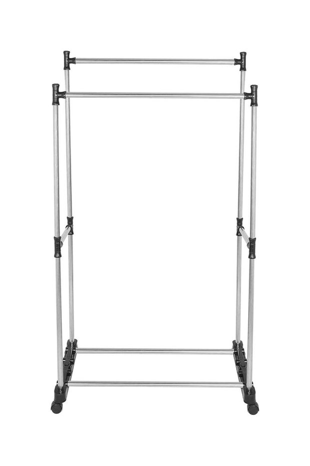 Double Pole Adjustable Stainless Steel Telescopic Clothes Rack
