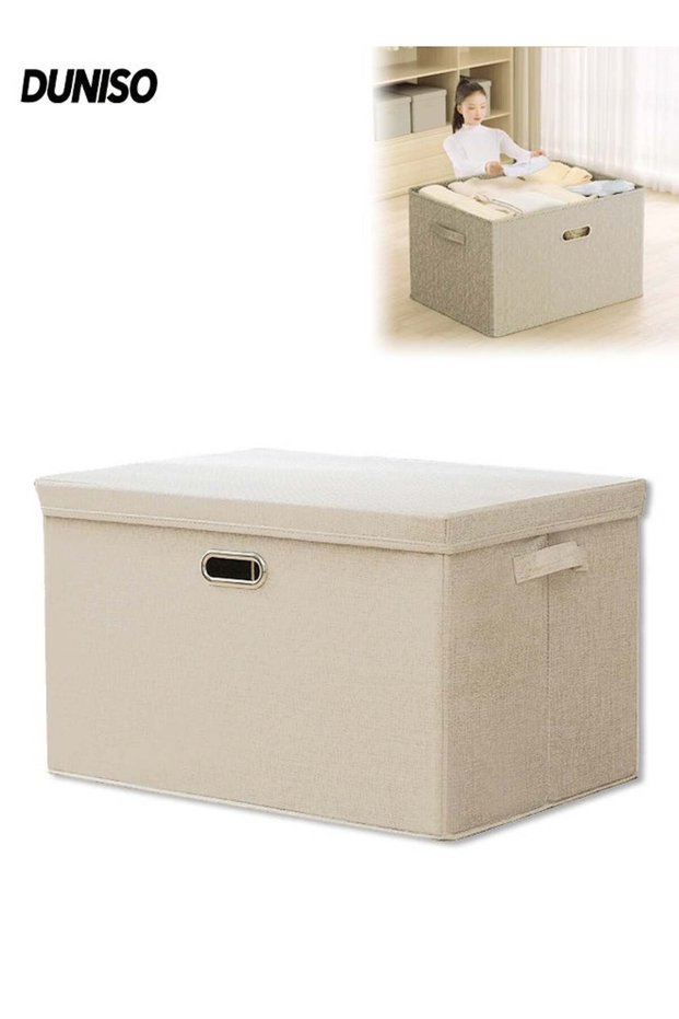 Foldable Closet Storage Organizer with lid,Wardrobe Clothes Organizer,Stackable Storage Bin,Moisture and Dirt Prevention,for Clothing, Sheets, Toys, Books, for Home Bedroom Office,44*29*30cm