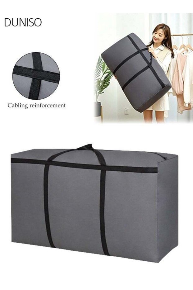 Moving Storage Bag, Lightweight Reinforced Heavy‑Duty Oxford Water‑Resistant Organizer Tote With Reinforced Handles and Zipper for Bedding, Closet, Travelling and Camping