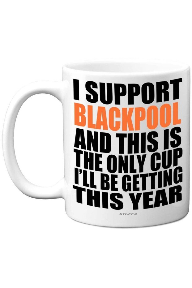 Football Mug Gift for Blackpool Fans - Footy Only Cup - Joke Xmas Birthday Mugs Present Gifts for Son Dad Brother Uncle Colleague Friend Cousin
