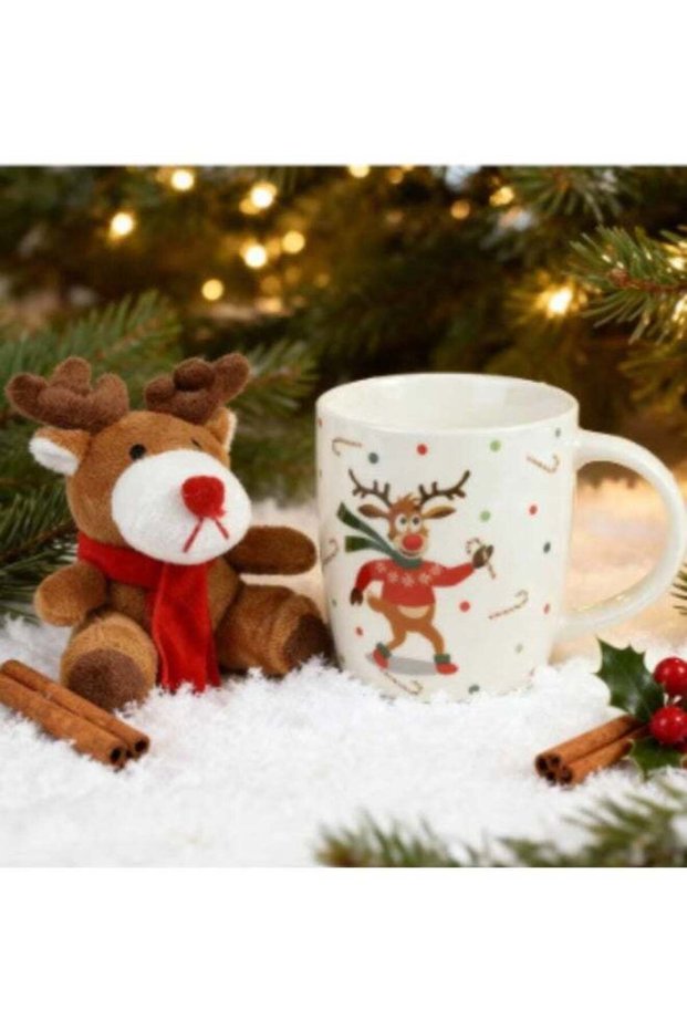 Christmas Ceramic Reindeer Mug Gift Set 380 ML
