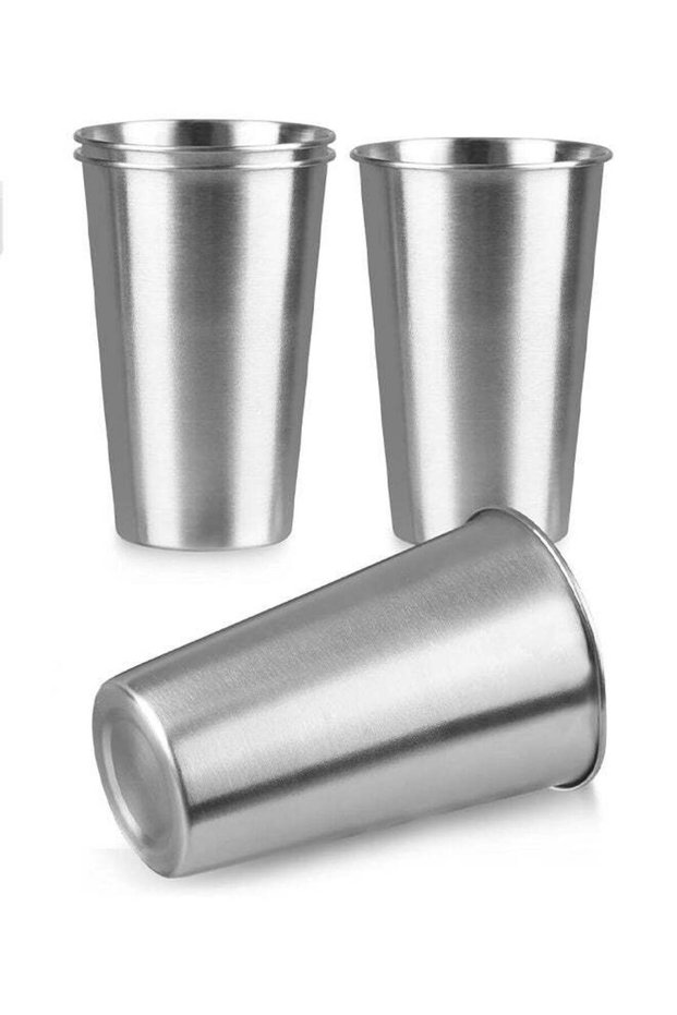 4Pack 400 ml Stainless Steel Pint Cups,Stainless Steel Cup,Pint Cup Tumbler，water Tumbler,Stackable,Reusable,BPA Free, (4)