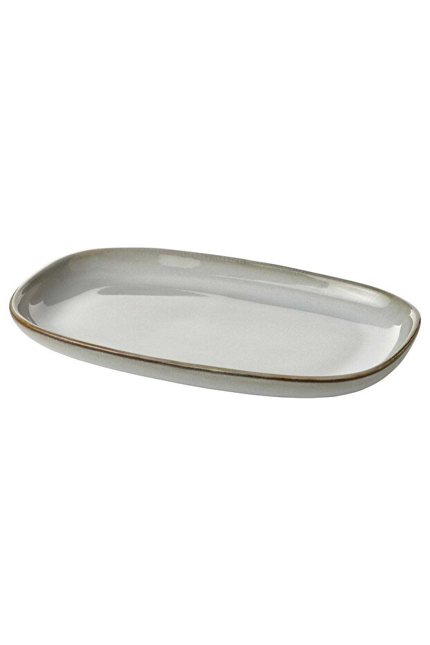 Plate, grey, 20 x 13 cm