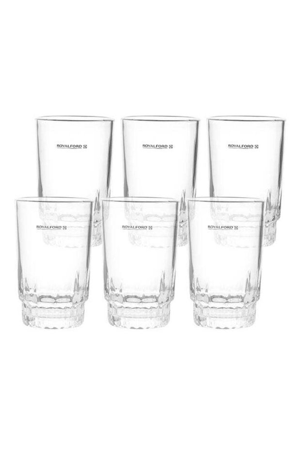 Royalford 6-Piece 266 ml Portable Glass Tumbler Set | Ideal for Party, Picnic, BBQ, Camping, Garden, Serve Water, Wine, Whisky Drinking | Multi-Colour | RF1385-GT6 Clear 266 mml