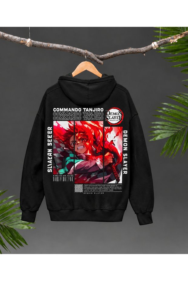 Tanjiro Kamado Anime Hooded Sweatshirt – Demon Slayer Oversize Hoodie