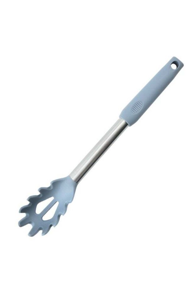 Silicone Pasta Server with Stainless Steel Handle, Spaghetti Noodle Strainer Spoon, Kitchen Utensil