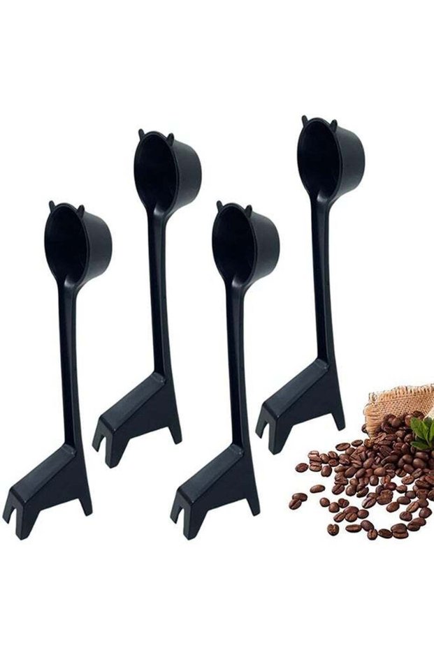 4 Pcs Creative Cartoon Giraffe Shaped Coffee Spoon, Cute Coffee Bean Powder Dosing Spoon for Office Kitchen Bar Use