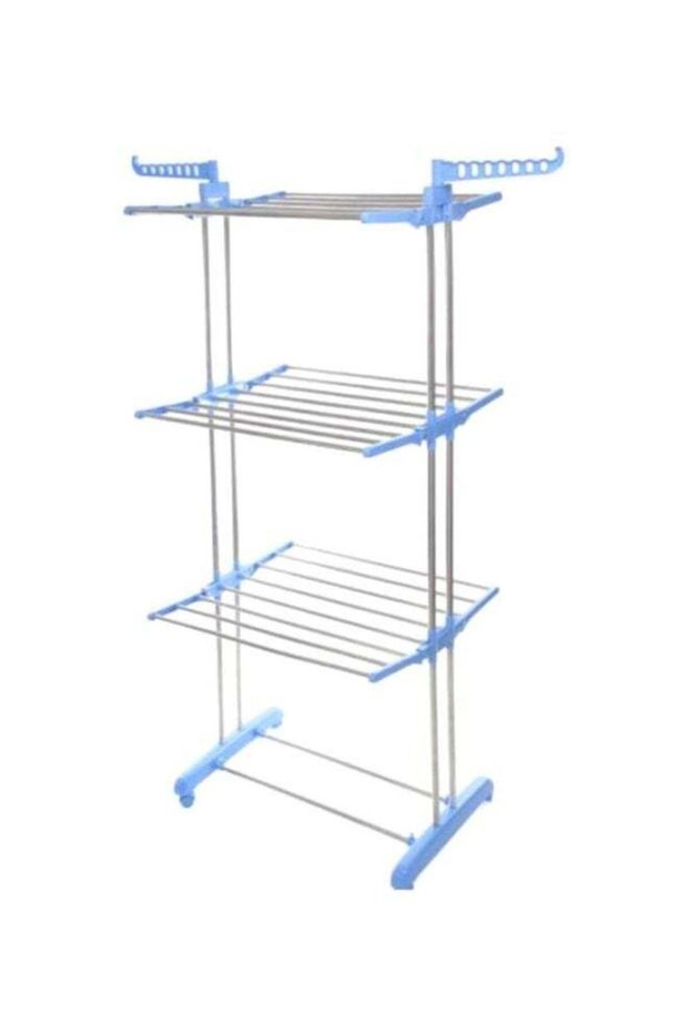 3 Layered Clothes Dryer Silver/Blue 170x64cm