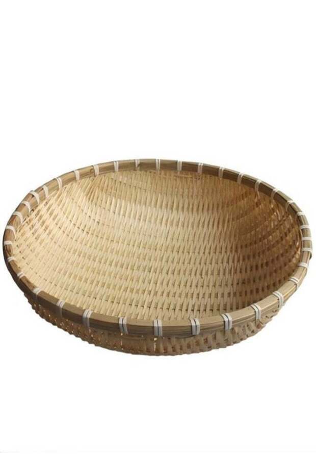 Natural Handmade Woven Bamboo Basket Tray U Shape Holder Food Deep Basket Size 36cm