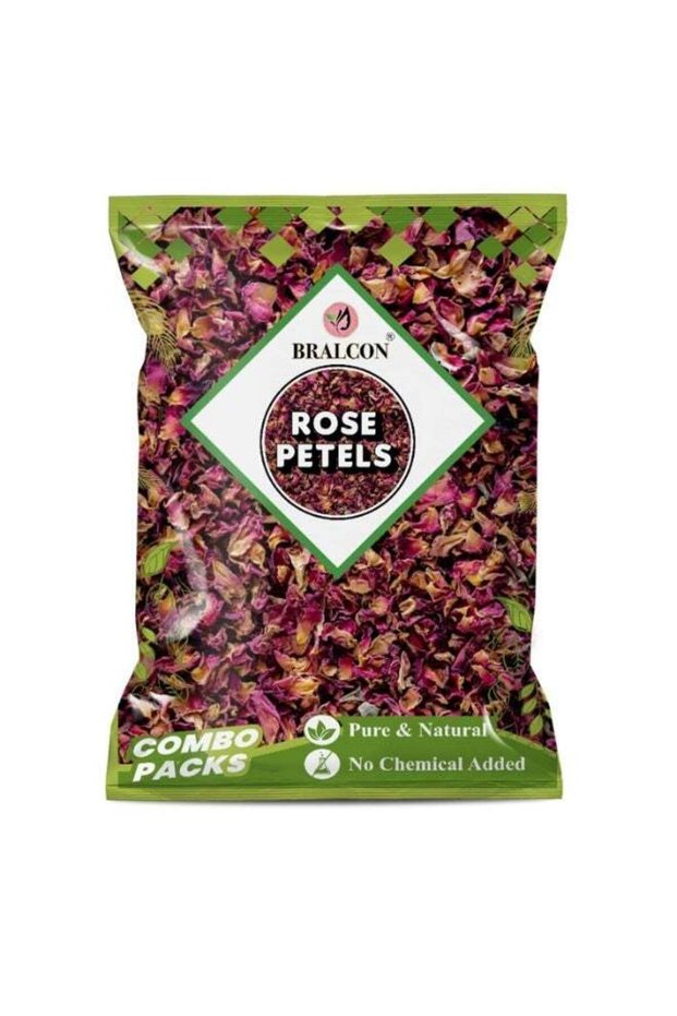 BRALCON Rose Petals - 100 gm | 100% Pure & Natural Sun dried Rose Flowers Petal (Gulab Patti)| Edible for Harbal Tea/Hair & Skin Care/Toppings for Indian Sweets/Boost immunity