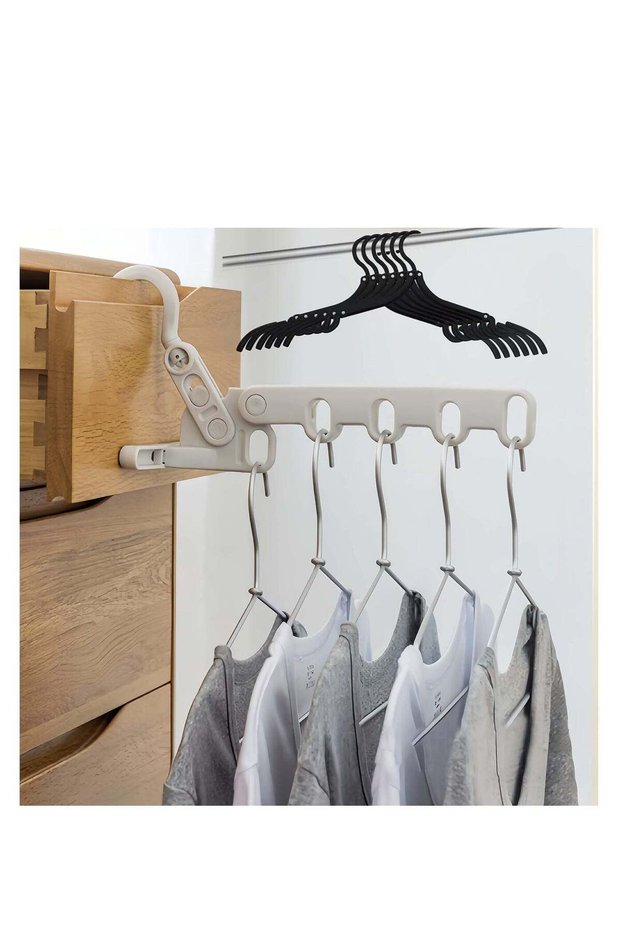 Folding Clothes Drying Rack, Outdoor Travel Clothes Rack, Laundry Room Hanging Rack, with 5 Holes, for Outdoor Camping Travel, Hotel Apartment, Student Apartment