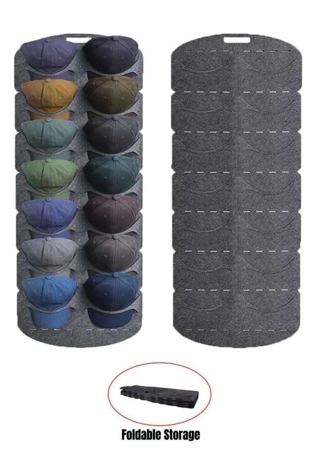 Foldable Hanging Baseball Cap Hat Display Rack Organizer