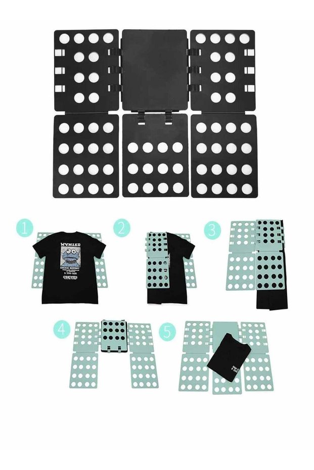 Shirt Folding Board PP Plastic T-shirt Clothes Folder Board, Black