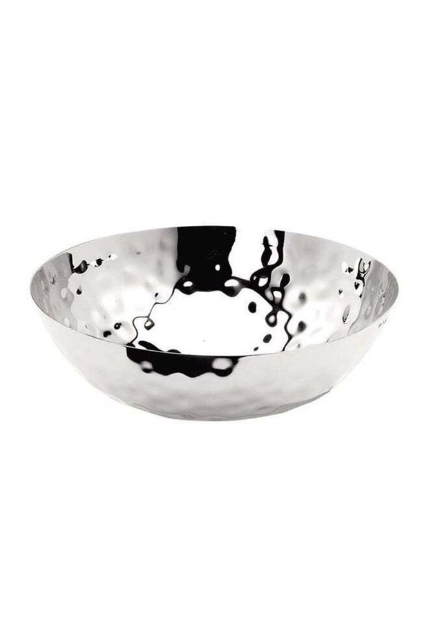 Hammered Round Bowl Silver 14cm