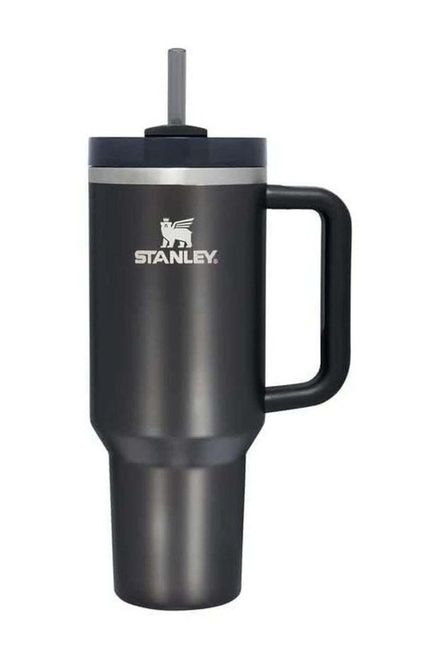 Stanley 40oz Quencher H20 Flowstate Stainless Steel Vacuum Insulated Tumbler with Lid and Straw for Water, Iced Tea or Coffee, Smoothie and More, Cream (Black)
