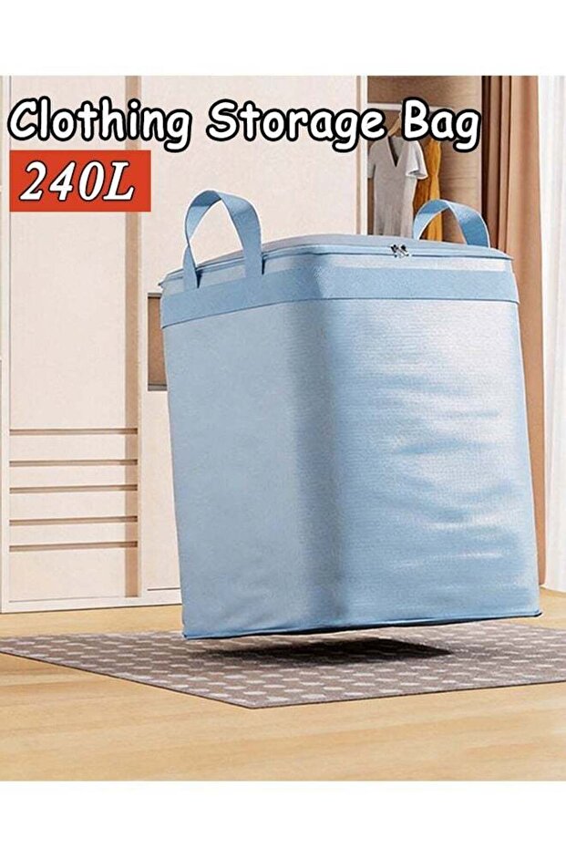 240L Heavy Duty Extra Large Moving Bags with Strong Handles & Drawstring Closure, Sturdy Durable Clothes Storage Bags, Moving Packing Bag for Clothes, Quilts & Household Organization