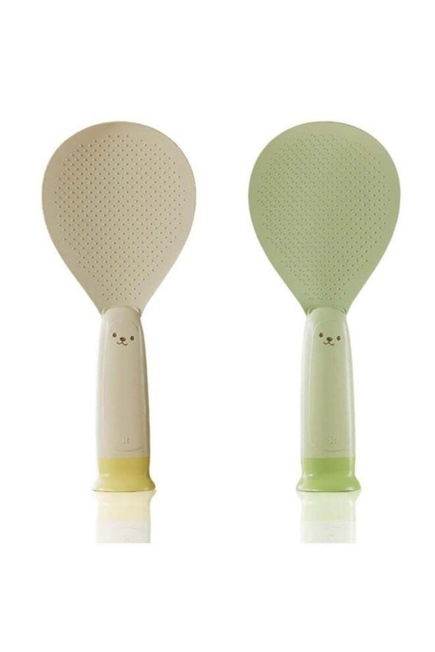 2PCS Non Stick Standing Rice Spoon, Heat Resistant Plastic Rice Paddle Scooper for Home Kitchen and Restaurant Use