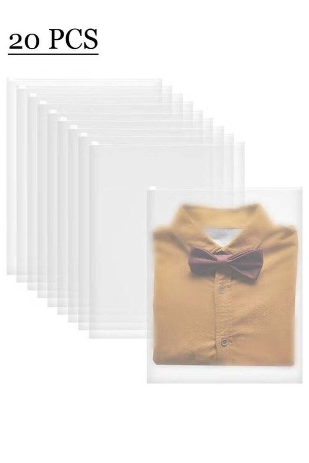 20 Pcs Frosted Clothes Packaging Bags for Shipping Clothes Bags Space Saving Large Plastic Zip Lock Bag Resealable Frosted Packing Bag Travel Storage Bags for Clothing Shoes, No Odor 30x40cm